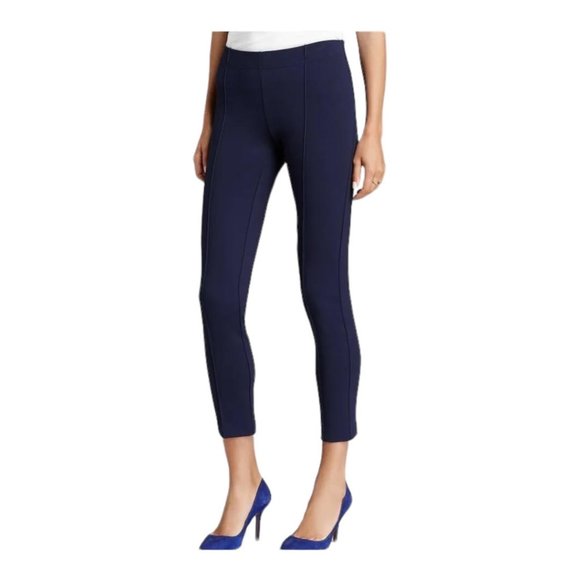 Lilly Pulizer Navy Ponte Pull On Stretchy Travel Pants - Picture 1 of 8